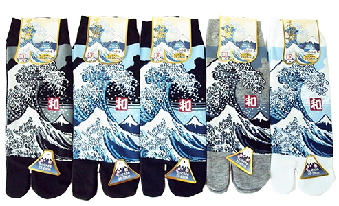 Elastische Tabisocken Welle Kanagawaoki Hokusai