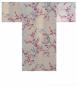 Preview: Seidenkimono Kraniche und Kirschblüten perlweiss, kurz