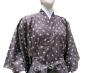 Preview: Japanischer Happi Kimono Igeta grau-schwarz Vorderansicht