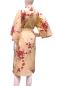 Preview: Kimono Cherry Blossom beige mit roten Kirschblüten