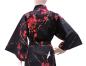 Preview: Schwarzer Happi Kimono mit Kirschblütenmotiv aus Baumwolle