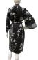 Preview: Kurzer schwarzer Happi Kimono mit weißen Kirschblüten