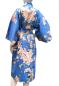 Preview: Blauer Damen Happi Kimono mit Kirschblütenfest-Motiv aus Japan