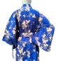 Preview: Blauer Damen Kimono mit Schmetterlingsärmeln