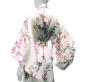 Preview: Weißer Seidenkimono mit roten Kirschblüten