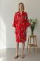 Preview: Seidenkimono Morgenmantel Kirschblütenfest rot