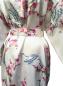 Preview: Weißer Seidenkimono mit traditionellem Kranich-Design