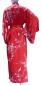Preview: Damen Kimono Morgenmantel Cherry Blossom Seide rot