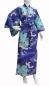 Preview: Blauer Damenkimono Tsuru mit Kranichmotiv