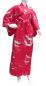 Preview: Damen Yukata Kimono Kranich über Wellen rot