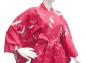 Preview: Damen Yukata Kimono Kranich über Wellen rot