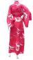 Preview: Damen Yukata Kimono Kranich über Wellen rot