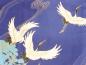 Preview: Damen Kimono Tsuru Kranich blau