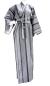 Preview: Yukata Kimono Japanisches Muster grau-schwarz XXL gefüttert