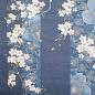 Preview: Damen Kimono Sakura Kirschblüte blau, lang