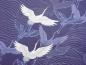 Preview: Happi Kimono Kranich Wellen royalblau, kurz