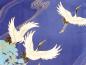 Preview: Happi Kimono Tsuru royalblau kurz