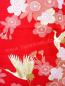 Preview: Kimono Kirschblüten & Kraniche rot Gr.S