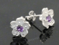 Preview: Silber Ring Kirschblüte mit lila Zirkonia