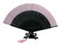 Preview: Fächer Sabi pink-schwarz Seide 21cm