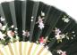 Preview: Gebogener Fächer Kirschblüten schwarz 21cm
