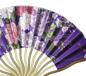 Preview: Gebogener Fächer Blumen violett 21cm