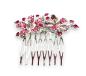 Preview: Haarkamm Blume mit Glitzersteinen rot