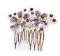 Preview: Haarkamm Blume mit Glitzersteinen violett