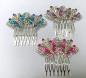 Preview: Haarspange Schmetterling mit rosa Kristallen
