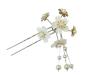 Preview: Kanzashi Haarnadel Sakura weiss U-Form