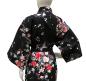 Preview: Schwarzer Happi Kimono Hana mit bunten Blumen
