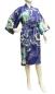 Preview: Kurzer royalblauer Happi Kimono mit Kranichmotiv