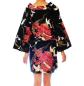 Preview: Happi Kimono Tsuru (Kranich) schwarz knielang