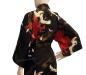 Preview: Happi Kimono Tsuru (Kranich) schwarz knielang