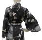 Preview: Kimono Sakura (Kirschblüte) schwarz, kurz