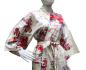 Preview: Weißer japanischer Damenkimono mit Kirschblüten