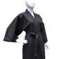 Preview: Kimono Bademantel Tsumugi Shinpuru Schwarz kurz aus Japan