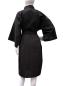 Preview: Schwarzer Kurz-Kimono aus strukturierter Shantung-Baumwolle