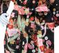 Preview: Damen Bademantel Kimono Drachen Phönix schwarz