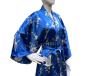 Preview: Seiden Kimono Kraniche und Kirschblüten Damen blau