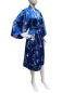 Preview: Seiden Kimono Kraniche und Kirschblüten Damen blau