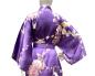 Preview: Royal Cranes Seidenkimono mit fliegenden Kranichen