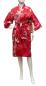 Preview: Kurzer roter Happi Kimono mit Kranichmotiv