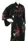Preview: Schwarzer Kimono mit Kirschblütenmotiv