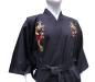 Preview: Herren Kimono Hausmantel Goldener Drachen Tsumugi schwarz