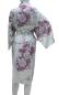 Preview: Kimono Fliegender Kranich weiß kurz Baumwollsatin
