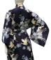 Preview: Damen Yukata Kimono Kirschblüten und Kraniche dunkelblau