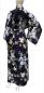 Preview: Damen Yukata Kimono Kirschblüten und Kraniche dunkelblau