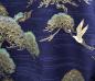 Preview: Kimono Kraniche und Kiefern dunkelblau