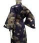 Preview: Kimono Kraniche und Kiefern dunkelblau
